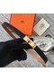 Hermes original epsom leather Kelly belt H069854 black gold plated metal  Replica