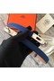 Hermes original epsom leather Kelly belt H069854 blue silver plated metal  Replica