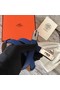 Hermes original epsom leather Kelly belt H069854 blue silver plated metal  Replica