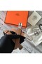Hermes original epsom leather Kelly belt H069854 brown silver plated metal  Replica
