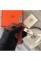 Hermes original epsom leather Kelly belt H069854 fuchsia silver plated metal  Replica