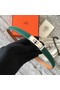 Hermes original epsom leather Kelly belt H069854 green silver plated metal  Replica