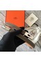 Hermes original epsom leather Kelly belt H069854 grey silver plated metal  Replica