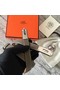 Hermes original epsom leather Kelly belt H069854 grey silver plated metal  Replica