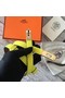 Hermes original epsom leather Kelly belt H069854 lemon gold plated metal  Replica