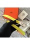 Hermes original epsom leather Kelly belt H069854 lemon silver plated metal  Replica