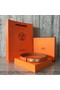 Hermes original epsom leather Kelly belt H069854 orange gold plated metal  Replica