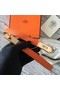 Hermes original epsom leather Kelly belt H069854 orange gold plated metal  Replica