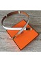 Hermes original epsom leather Kelly belt H069854 white gold plated metal  Replica