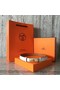 Hermes original epsom leather Kelly belt H069854 white gold plated metal  Replica