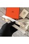 Hermes original epsom leather Kelly belt H069854 white silver plated metal  Replica
