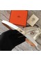 Hermes original epsom leather Kelly belt H069854 white silver plated metal  Replica