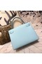 Hermes original Kelly Epsom Leather KL32 light blue Silver hardware  Replica
