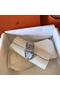 Hermes Original Lizard Leather Cluth Bag 17726 Offwhite  Replica
