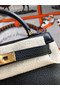 Hermes original mini Kelly chevre mysore K19CM black&Gold Metal  Replica