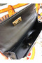 Hermes original mini Kelly chevre mysore K19CM black&Gold Metal  Replica