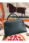 Hermes original mini Kelly chevre mysore K19CM Blackish green&Gold Metal  Replica