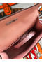 Hermes original mini Kelly chevre mysore K19CM pink&silver Metal  Replica