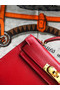 Hermes original mini Kelly chevre mysore K19CM red&Gold Metal  Replica