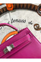 Hermes original mini Kelly chevre mysore K19CM rose&silver Metal  Replica