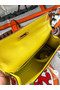 Hermes original mini Kelly chevre mysore K19CM yellow&Gold Metal  Replica