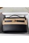Hermes Original swift Leather KEL2278 black&gold-Tone Metal  Replica