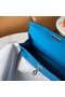 Hermes Original swift Leather KEL2278 blue&Silver-Tone Metal  Replica