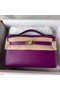 Hermes Original swift Leather KEL2278 purple&gold-Tone Metal  Replica
