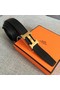 Hermes original togo 2 belt buckle & Reversible leather strap 32 mm H06454 black gold plated metal  Replica