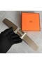 Hermes original togo 2 belt buckle & Reversible leather strap 32 mm H06454 grey  Replica