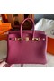 Hermes original Togo Leather HB25O Burgundy  Replica