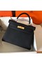 Hermes original Togo leather kelly bag KL320 black  Replica