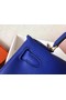 Hermes original Togo leather kelly bag KL320 blue  Replica