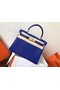 Hermes original Togo leather kelly bag KL320 blue  Replica