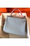 Hermes original Togo leather kelly bag KL320 light blue  Replica