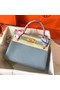 Hermes original Togo leather kelly bag KL320 light blue  Replica