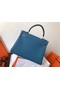 Hermes original Togo leather kelly bag KL320 sky blue  Replica
