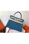Hermes original Togo leather kelly bag KL320 sky blue  Replica
