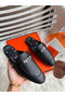 Hermes Oz Mules In Noir Calfskin  Replica