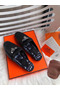 Hermes Oz Mules In Noir Calfskin  Replica
