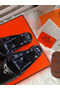 Hermes Oz Mules In Noir Calfskin  Replica