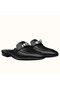 Hermes Oz Mules In Noir Calfskin  Replica