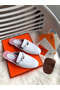 Hermes Oz Mules In White Calfskin  Replica