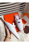 Hermes Oz Mules In White Calfskin  Replica