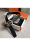 Hermes Pad Reversible Belt In Black Clemence Leather  Replica
