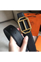 Hermes Pad Reversible Belt In Black Clemence Leather  Replica