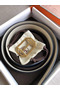 Hermes Pad Reversible Belt In Blue/White Epsom Leather  Replica