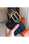 Hermes Pad Reversible Belt In Blue/White Epsom Leather  Replica