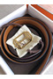 Hermes Pad Reversible Belt In Ruby/Brown Epsom Leather  Replica
