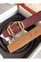 Hermes Pad Reversible Belt In Ruby/Brown Epsom Leather  Replica